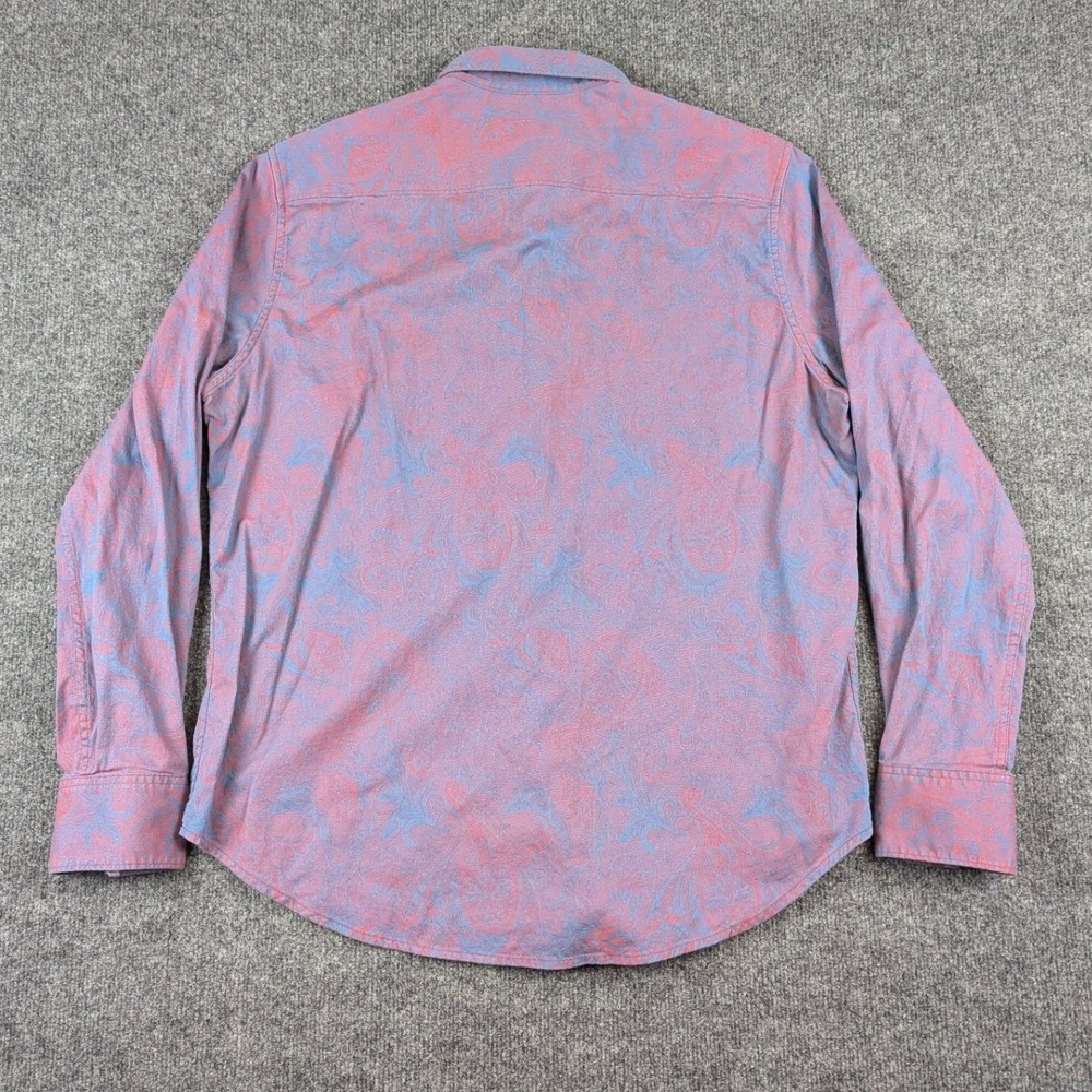 Robert Graham Mens XL Classic Fit Paisley Jacquard Button Down Shirt Red Blue - Picture 4 of 13